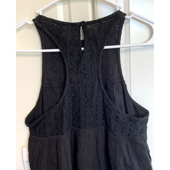 New Volcom Lace Accent Shift Dress Cotton Gauze Black Size XS - Picture 12 of 16